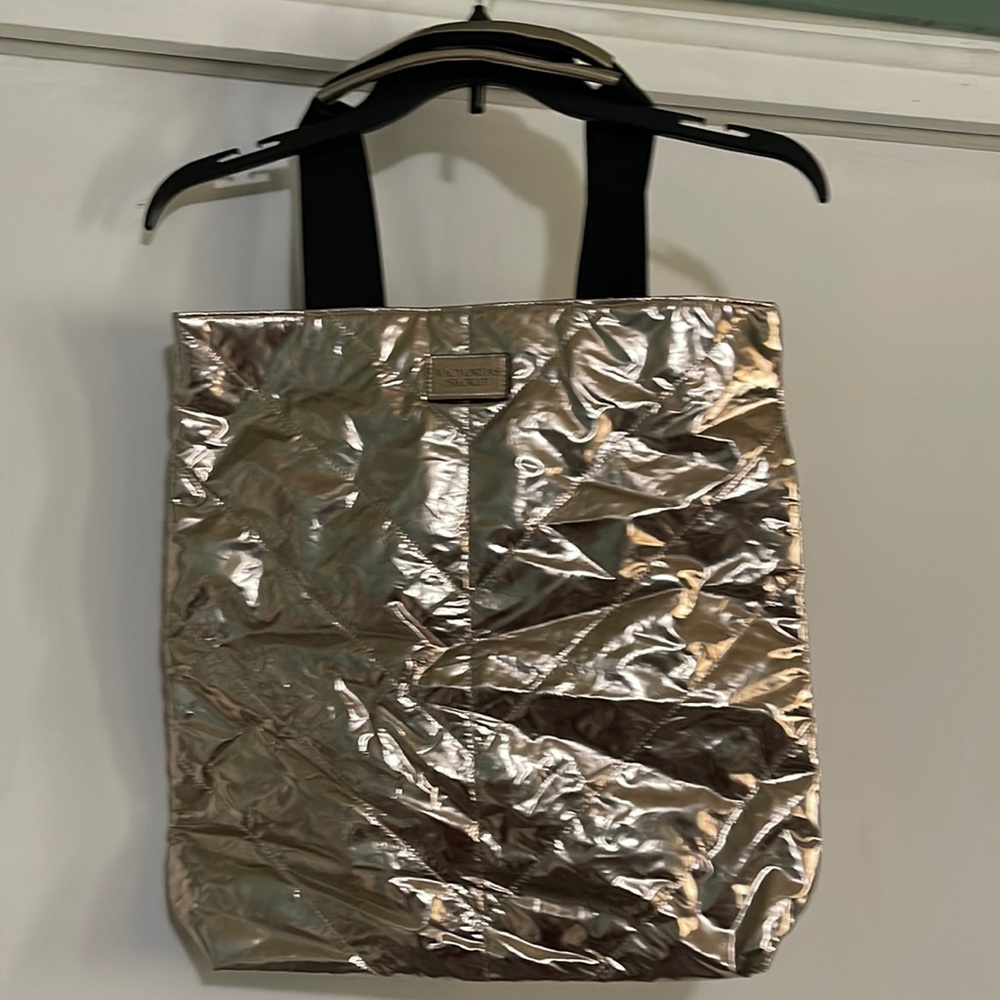 Vs Victorias Secret Pink Gold/ Rose Gold Travel Tote Bag